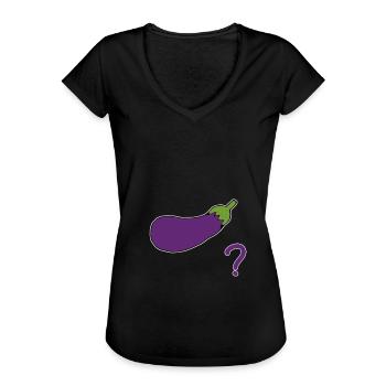 Avocado, Flirt, Zweideutig - Frauen Vintage T-Shirt - Schwarz - Vorne - Danielle (179cm)