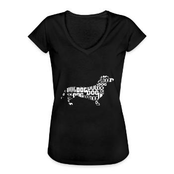 teckel - T-shirt vintage Femme - noir - Devant - Danielle (179cm)