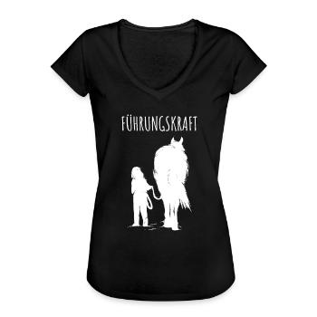 Führungskraft Reiterin Reiterinnen Geschenk Reiten - Frauen Vintage T-Shirt - Schwarz - Vorne - Danielle (179cm)