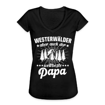 Westerwälder Papa Westerwald Vater - Frauen Vintage T-Shirt - Schwarz - Vorne