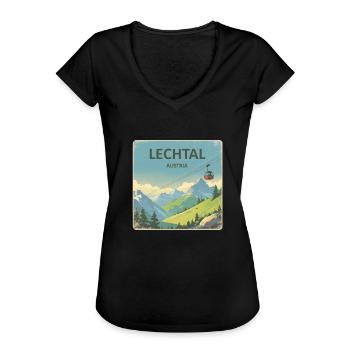 Lechtal Tirol - Frauen Vintage T-Shirt - Schwarz - Vorne - Danielle (179cm)
