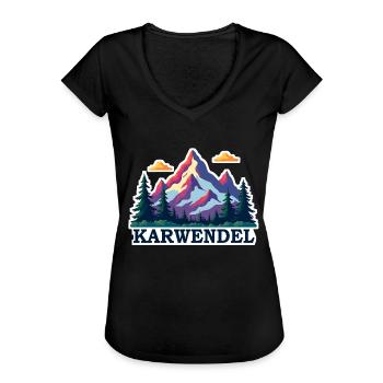 Karwendel - Frauen Vintage T-Shirt - Schwarz - Vorne - Danielle (179cm)