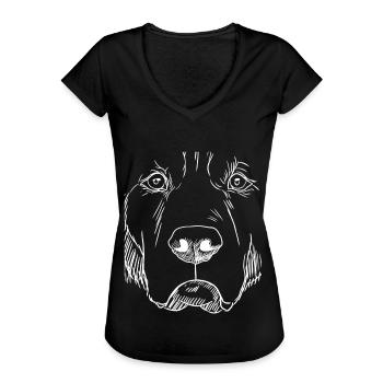 Golden Retriever - Frauen Vintage T-Shirt - Schwarz - Vorne - Danielle (179cm)