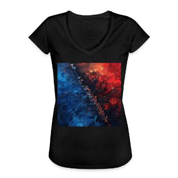 Flöte - Frauen Vintage T-Shirt - Schwarz - Vorne