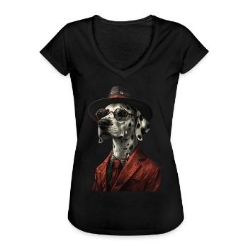 Dalmatiner - Frauen Vintage T-Shirt - Schwarz - Vorne - Danielle (179cm)