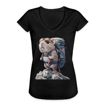 Meerschweinchen - Frauen Vintage T-Shirt - Schwarz - Vorne