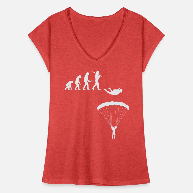 Fallschirmspringen Evolution Fallschirm Geschenk Frauen Vintage T-Shirt