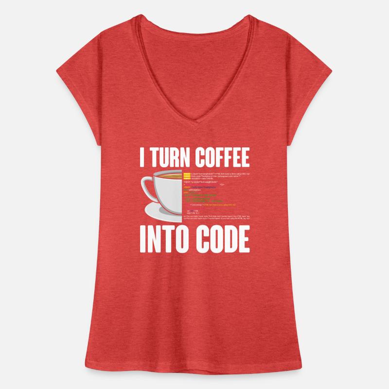 Drôle d’ordinateur programmeur de café conception T-shirt vintage Femme