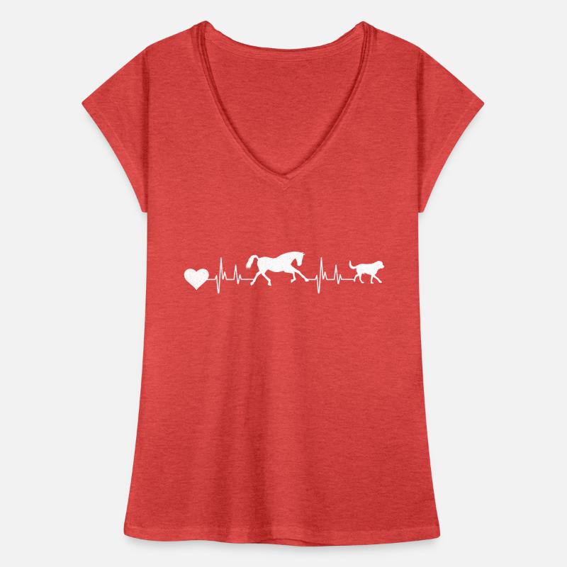 Pferde Und Hunde Herzschlag Reiten Pferd Geschenk Frauen Vintage T-Shirt