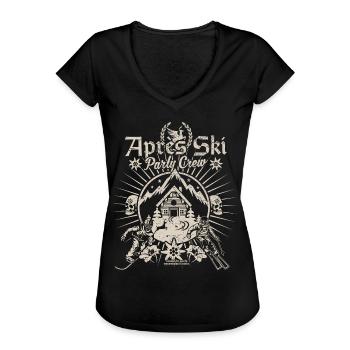 Apres Ski Party Crew - Frauen Vintage T-Shirt - Schwarz - Vorne - Danielle (179cm)