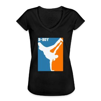 Breakdance B-Boy Hip-Hop und Funk - Frauen Vintage T-Shirt - Schwarz - Vorne - Danielle (179cm)