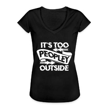 Menschenhasser People Provokation Geschenk - Frauen Vintage T-Shirt - Schwarz - Vorne