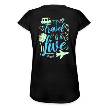 Reisen - Frauen Vintage T-Shirt - Schwarz - Hinten - Danielle (179cm)