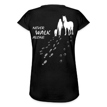 Hund Pferd Reiterin - Never walk alone, gemeinsam - Frauen Vintage T-Shirt - Schwarz - Hinten