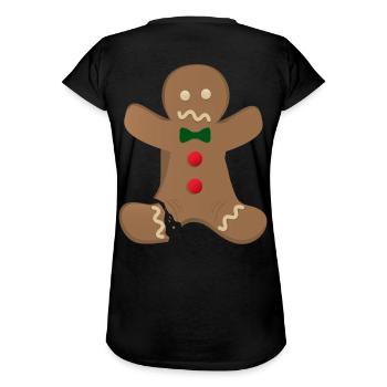 Oh Snap - Lebkuchen Mann - Frauen Vintage T-Shirt - Schwarz - Hinten - Danielle (179cm)