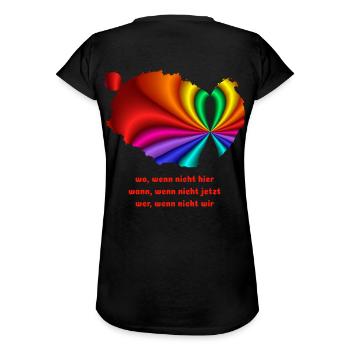 who if not us ... protest, resistance, demon - Women's Vintage T-Shirt - black - Back - Danielle (179cm)