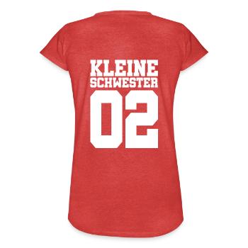 Petite sœur Partnershirt Look partenaire - T-shirt vintage Femme - rouge chiné - Dos - Danielle (179cm)