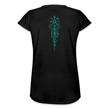 Wikinger Symbol - Frauen Vintage T-Shirt - Schwarz - Hinten - Danielle (179cm)