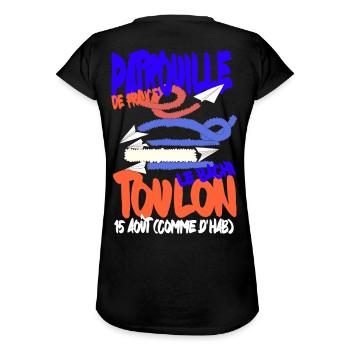 Patrouille de France Toulon 15 aout - T-shirt vintage Femme - noir - Dos - Danielle (179cm)