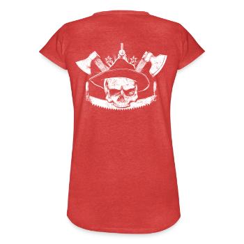Charpentier - T-shirt vintage Femme - rouge chiné - Dos - Danielle (179cm)