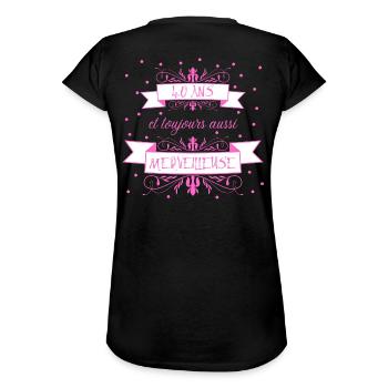 40 ans et toujours aussi merveilleuse. Anniv femme - T-shirt vintage Femme - noir - Dos - Danielle (179cm)