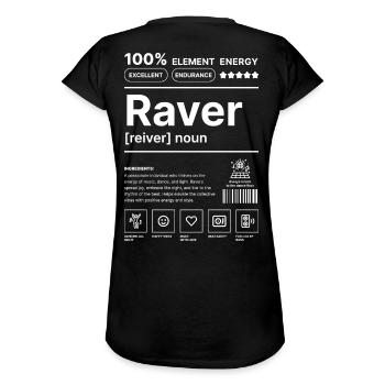 Raver Lifestyle White - Women's Vintage T-Shirt - black - Back - Danielle (179cm)