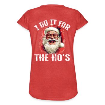 Christmas I Do It For The Ho's lustiger Spruch - Frauen Vintage T-Shirt - Rot meliert - Hinten - Danielle (179cm)