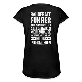 Baugeräteführer Kranführer Baggerfahrer Baugeräte - Frauen Vintage T-Shirt - Schwarz - Hinten