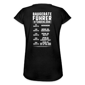 Baugeräteführer Kranführer Baggerfahrer Baugeräte - Frauen Vintage T-Shirt - Schwarz - Hinten - Danielle (179cm)