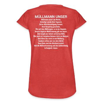 Fachkraft für Kreislauf- und Abfallwirtschaft - Frauen Vintage T-Shirt - Rot meliert - Hinten - Danielle (179cm)