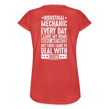 Industriemechaniker Industrial Mechanic - Frauen Vintage T-Shirt - Rot meliert - Hinten - Danielle (179cm)