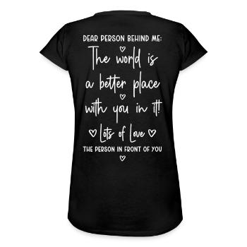 Liebe Person hinter mir - Dear Person behind me - Frauen Vintage T-Shirt - Schwarz - Hinten - Danielle (179cm)