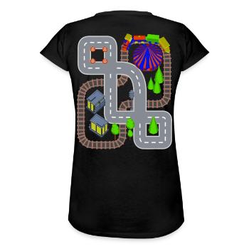 Zug & Auto Spielteppich Auf Papas Rücken - Frauen Vintage T-Shirt - Schwarz - Hinten