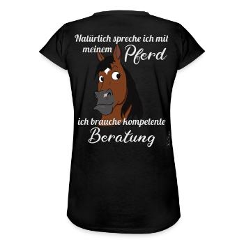 Funny horse saying with comic pony head sweet - Women's Vintage T-Shirt - black - Back - Danielle (179cm)