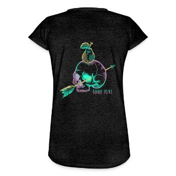Skull pear mauve - T-shirt vintage Femme - charbon - Dos - Danielle (179cm)