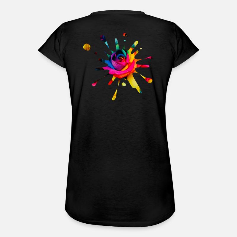 Splash Rose - spruzzi di colore - Maglietta vintage donna - nero
