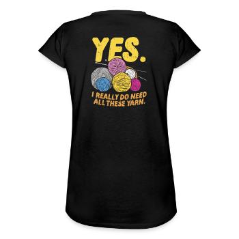 Stricken - Frauen Vintage T-Shirt - Schwarz - Hinten - Danielle (179cm)