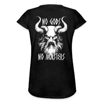 No Gods No Masters Dark Gothic Demon Art - Women's Vintage T-Shirt - black - Back - Danielle (179cm)