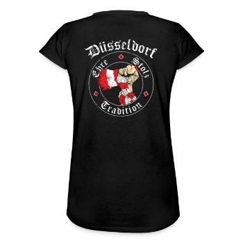 Düsseldorf Ehre Stolz Tradition No II - Frauen Vintage T-Shirt - Schwarz - Hinten - Danielle (179cm)