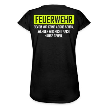 Freiwillige Feuerwehr Asche Geschenkidee - Frauen Vintage T-Shirt - Schwarz - Hinten - Danielle (179cm)