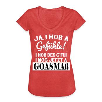 I MOG JETZT A GOASMAß - Frauen Vintage T-Shirt - Rot meliert - Vorne