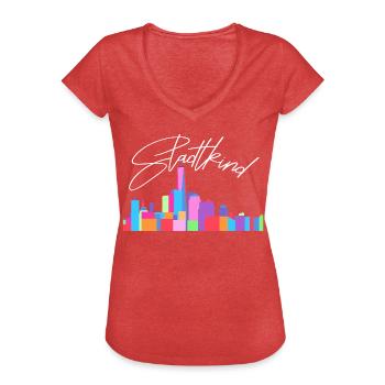 Stadtkind - Frauen Vintage T-Shirt - Rot meliert - Vorne