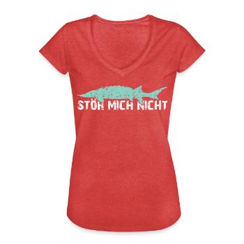 Stör mich nicht | Störangeln | Störzucht - Frauen Vintage T-Shirt - Rot meliert - Vorne
