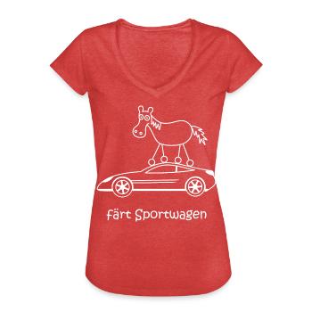 färt Sportwagen, fährt schnell, Raser, Pferd Auto - Frauen Vintage T-Shirt - Rot meliert - Vorne