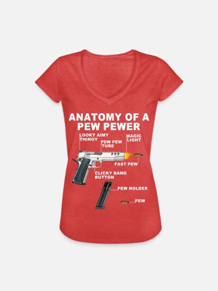 Anatomie eines Pew pewer - Frauen Vintage T-Shirt - Rot meliert