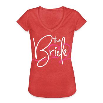 The bride - Frauen Vintage T-Shirt - Rot meliert - Vorne
