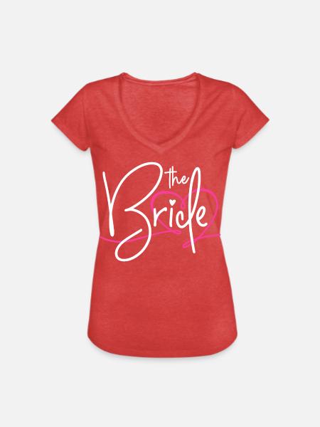 The bride - Frauen Vintage T-Shirt - Rot meliert