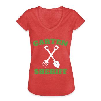 Gärtner Hobbygärtner Landschaftsbau Garten Sheriff - Frauen Vintage T-Shirt - Rot meliert - Vorne