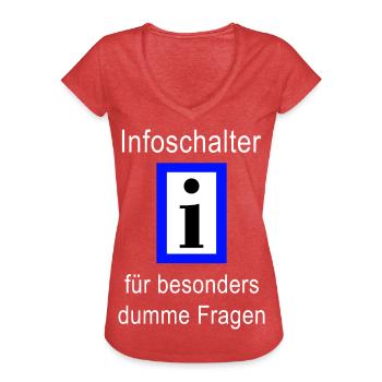 Infoschalter für besonders dumme Fragen - Frauen Vintage T-Shirt - Rot meliert - Vorne