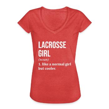 Lacrosse Lacrosse Lacrosse - Frauen Vintage T-Shirt - Rot meliert - Vorne